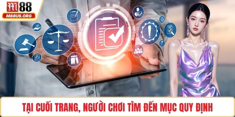 Tại cuối trang, người chơi tìm đến mục quy định